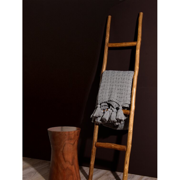 Natural wood best sale blanket ladder